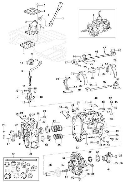 Imagem de Controle de mudanças da transmissão mecânica Eaton 5 velocidades (Opção M55/M56/ME8/M0L)