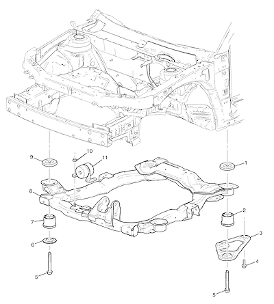 Imagem de Estrutura e montagem do conjunto motor-transmissão e suspensão dianteira (2010)
