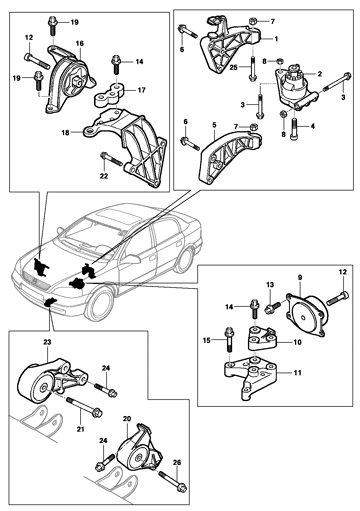 Imagem de Fixação do motor (Gasolina/Álcool)