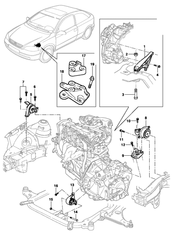 Imagem de Fixação do motor (Transmissão automática)