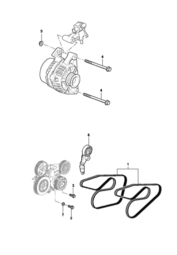 Imagem de Fixação do alternador (Diesel)