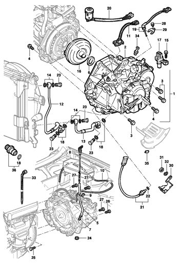 Imagem de Transmissão automática ML4/M91/M92/M93 - componentes externos