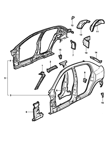 Imagem de Estrutura lateral, interna e traseira (Hatch 5p)