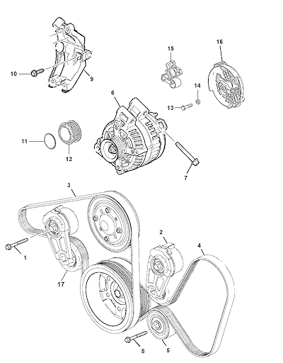 Imagem de Conjunto do alternador com correias, bomba d’água e suportes (LY7, LFX)