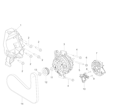 Imagem de Conjunto alternador e compressor ar-condicionado (2017–2019)