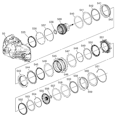 Imagem de Transmissão automática MH8 com embreagens, placas, êmbolos e rolamentos variados