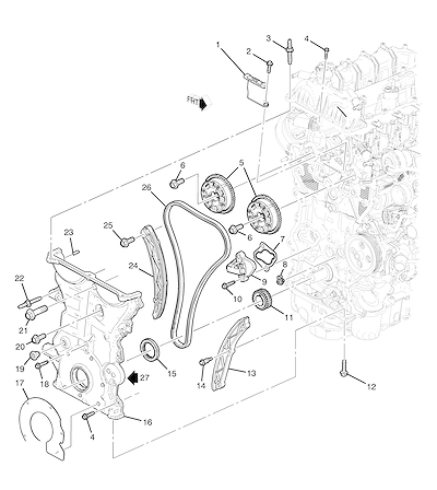 Imagem de Conjunto motor 1.5L L4 cobertura dianteira e sincronização (LYT/1.5)