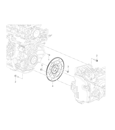 Imagem de Fixação do motor e transmissão (L4G, MM1) com suportes e parafusos específicos