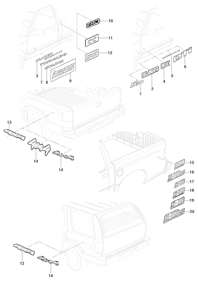 Imagem de Decalques e emblemas laterais para portas e painéis 4x4 e Executive