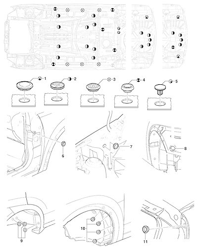 Imagem de Tampões de dreno para assoalho, painel, caixa de roda e compartimentos