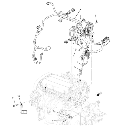 Imagem de Chicote e suportes do motor 1.8W manual (LFH/MFH)