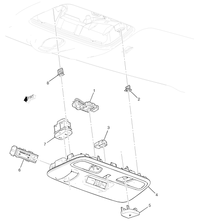 Imagem de Console do teto com teto solar (2019–2024) e iluminação de cortesia (1)