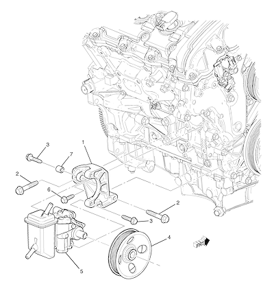 Imagem de Fixação da bomba da direção hidráulica (LF1/3,0Y)