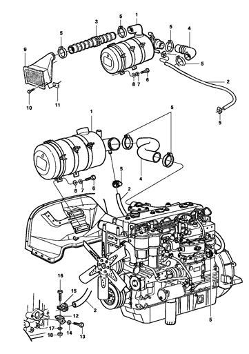 Imagem de Filtro de ar e fixação - motor diesel