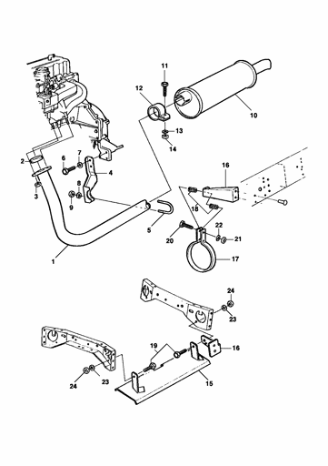 Imagem de Sistema de escapamento - motores gasolina/alcool 85/88