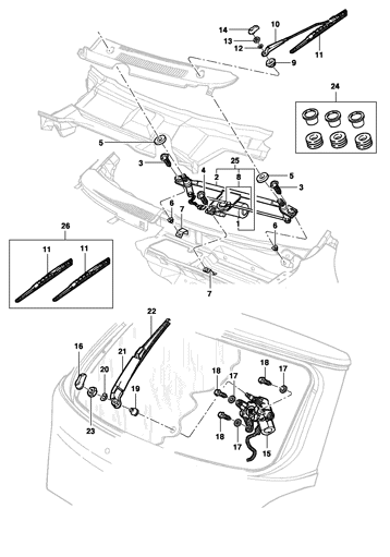 Imagem de Motor do limpador do pára-brisa e vidro traseiro