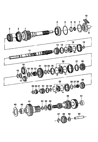 Imagem de Transmissão 5 velocidades - motor 1.0l/1.6l (1992/1994)