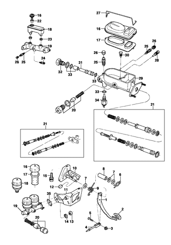 Imagem de Pedal de freio e cilindro mestre - Bendix