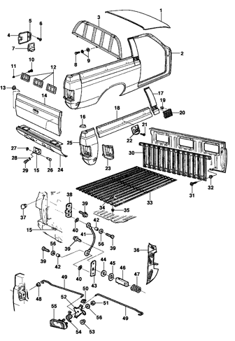 Imagem de Painéis laterais externo e tampa traseira - modelo Pick-up