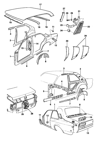 Imagem de Painéis laterais interno e externo  - modelos Sedan