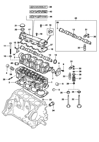 Imagem de Cabeçote do motor 8 válvulas