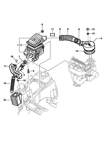 Imagem de Filtro de ar do motor EFI
