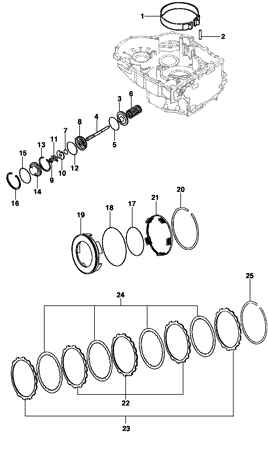 Imagem de Transmissão automática - embreagens da 1ª, 2ª, 4ª e ré