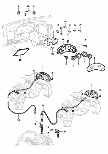 Imagem de Instrumentos do painel e cabo do velocímetro