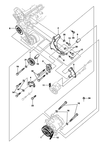 Imagem de Compressor e componentes do ar condicionado - DIAVIA