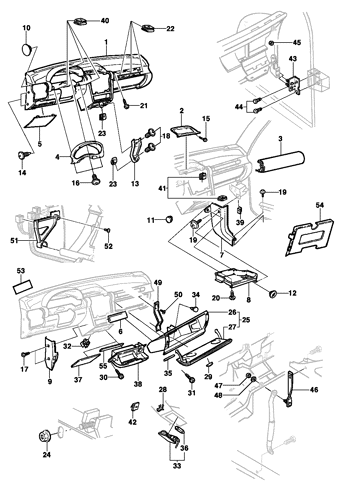 Imagem de Cobertura e componentes do painel de instrumentos
