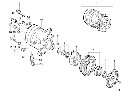Imagem de Compressor do ar-condicionado para motor LK6/LJ6/LM3/LN2/LG1/LLK