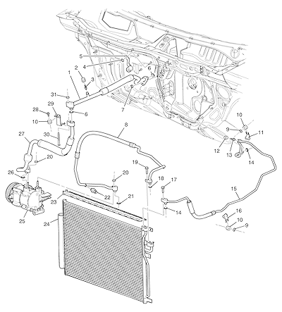 Imagem de Sistema de refrigeração do ar-condicionado (LY7/3.6) completo e original