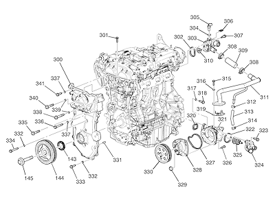 Imagem de Tampa dianteira e sistema de resfriamento motor 2.0L L4 (LTG/2.0X)