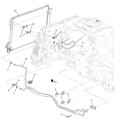 Imagem de Tubo e componentes do sistema de arrefecimento do fluido da transmissão automática (3)