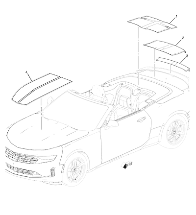 Imagem de Faixas rally para carroceria (2019–2024) com decalques e capô coloridos