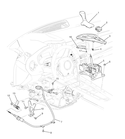 Imagem de Controle e alavanca da transmissão automática (M5T)
