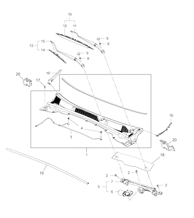 Imagem de Sistema limpador e lavador do para-brisa com motor e acessórios completos