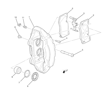 Imagem de Pinça de freio dianteira para freio trabalho pesado J55 (exceto A1XB2E, Y4Q)