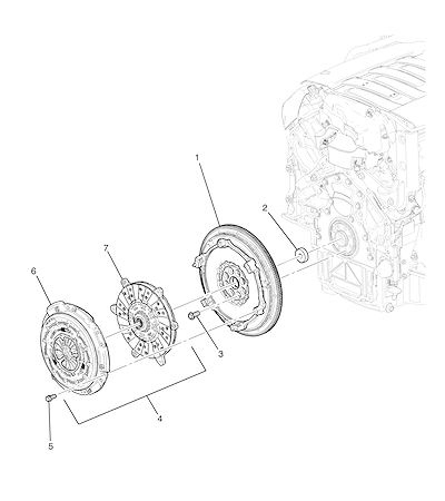 Imagem de Embreagem manual LT1/6.2-7 com placa, pressão, rolamento e volante