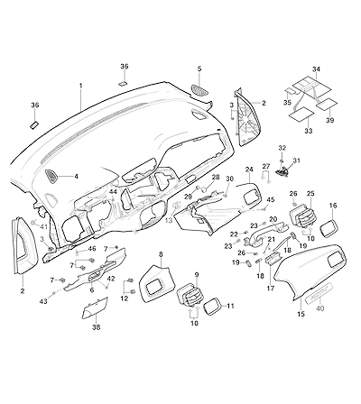 Imagem de Painel de instrumentos e porta-luvas com acabamento e saídas de ar externas