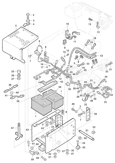 Imagem de Bateria 12V 63Ah e cabos com acessórios para modelos 12/14/16