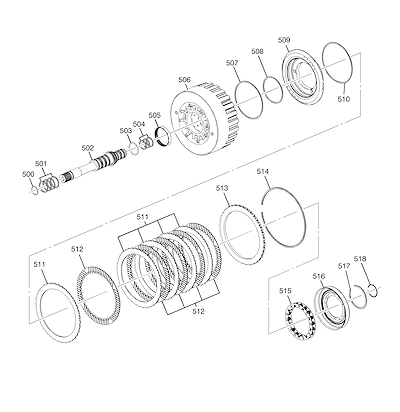 Imagem de Transmissão automática (M5T) conjunto alojamento e embreagem 1-3-5-6-7