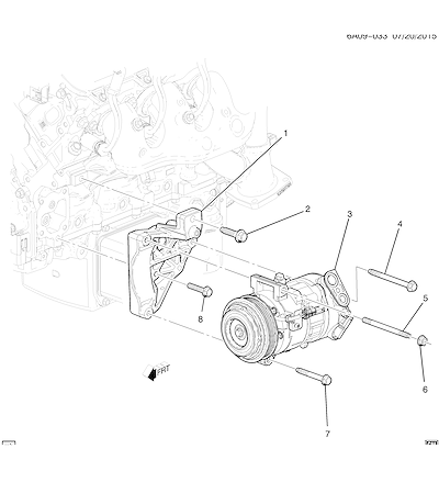 Imagem de Ar-condicionado montagem e suporte do compressor (LT4/6.2–6)