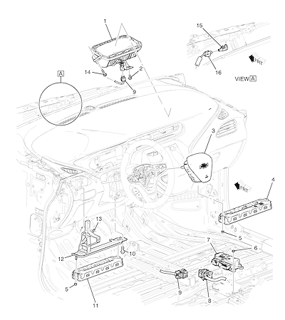 Imagem de Sistema airbag motorista e passageiro com módulos, sensores e fiação elétrica (1)