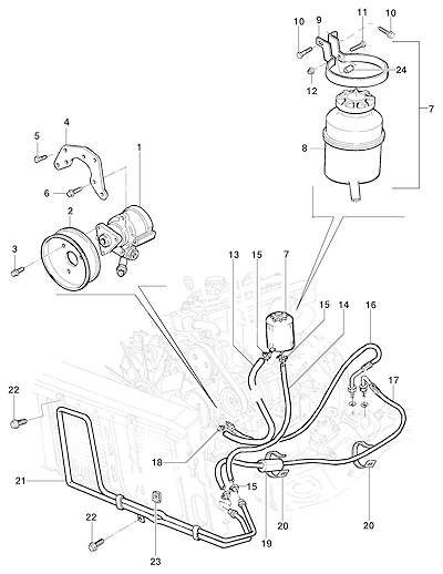 Imagem de Bomba e linha da direção hidráulica para motor diesel Maxion LK6