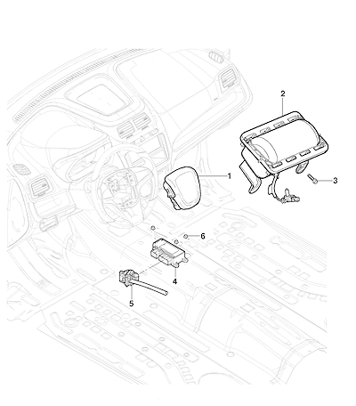 Imagem de Sistema airbag motorista e passageiro com módulos e sensores completos