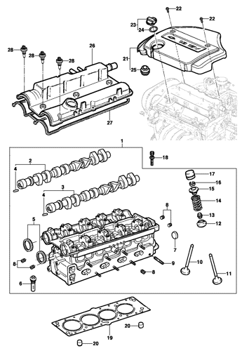 Imagem de Cabeçote do motor 16 válvulas