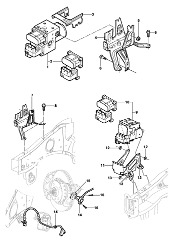 Imagem de Sensor de velocidade e unidade hidráulica do ABS