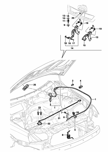 Imagem de Trava do capuz do motor - Sedan/Hatch/Pick-up
