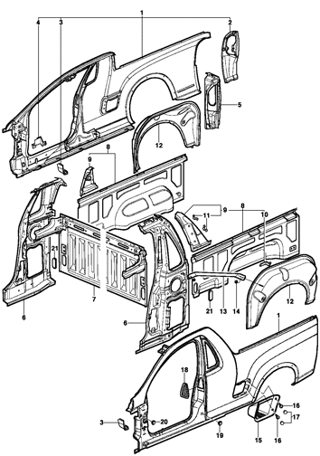 Imagem de Painel lateral e traseiro - Pick-up